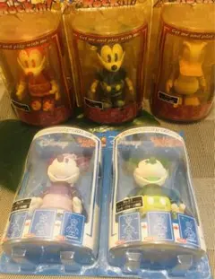 ディズニー スーパーロッキン 迷彩　ミッキー ミニー　ドナルド　フィギュア5点
