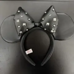 【値下げ】ミニーマウス風 ブラックカチューシャ スタッズ付き