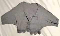 earth music & ecology グレー 五分袖カーディガン