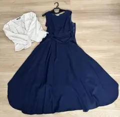 ネイビードレス＆ポレロ　Lサイズ結婚式　パーティー
