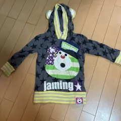 JAM 耳付きフードの星柄トレーナー