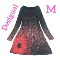 デシグアル　幾何学模様ペイズリー柄ワンピース　ラインストーン　Mサイズ