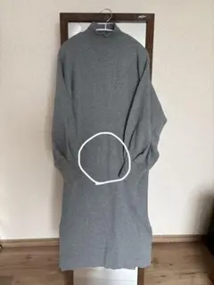 JEANASIS グレー タートルネック ニットワンピースサイドスリット