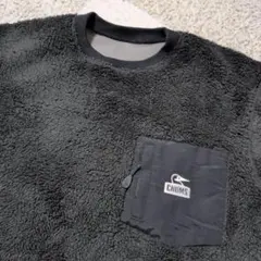 CHUMSリバーシブル ブラックフリースボアジャケット