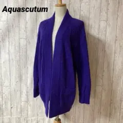 Aquascutum アクアスキュータム 羽織りウール モヘアニットカーディガン