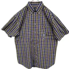 WESTWIN ウエストウィン　半袖チェックシャツ　グリーン