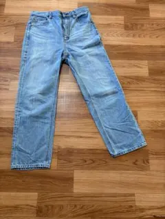 GUレディース ハイウエスト　デニムパンツ ライトブルー XL