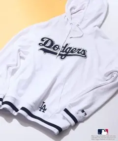 【Lサイズ】MLB ドジャース プルオーバーパーカー 裏毛ツイル ワッペン LA