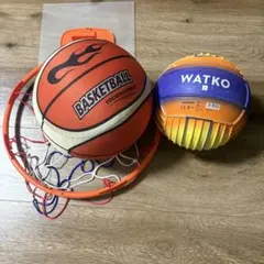 室内用 バスケットボールとゴールセット & ビーチボール デカスロン