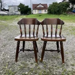 飛騨産業 キツツキ 穂高 ウィンザーチェア 2脚セット シンプル ⑤のサムネイル