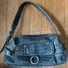 ダークグリーン クロコダイル風 バッグ