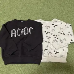 ZARA KIDS ACDC ハート柄 裏起毛トレーナー 2枚セット 110cm