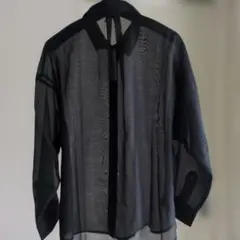 シースルーブラック長袖シャツ