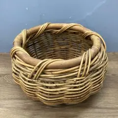 B-1 アンティーク ラタン バスケット 鉢カバー 籠 インテリア アラログ風