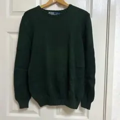 polo ラルフローレン　緑　グリーン　ニット　セーター　古着　Ralph