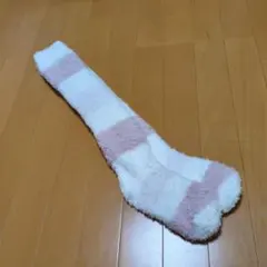 gelato pique　フリース ロングソックス ホワイト ピンク