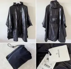 22AW＊正規品 モンクレール フード付きポンチョコート 黒 ブラック