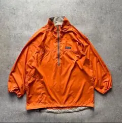 90s パタゴニア ハーフジップナイロンプルオーバー M オレンジ