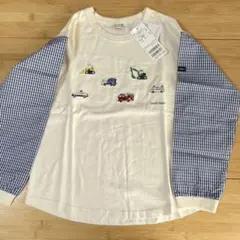 【新品】タグ付き　プティマイン　長袖Tシャツ　働く車　130サイズ　春