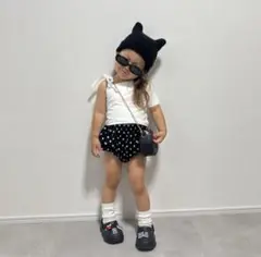 anon baby 片肩リボン オフショル tシャツ