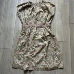 ハンドメイド　花柄ノースリーブワンピース