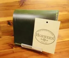 HORWEEN製CHROMEXCEL LEATHER手縫い グリーン 二つ折り