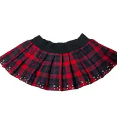 00s y2k 平成ギャル ゴスロリ 赤チェック スタッズ ミニスカート
