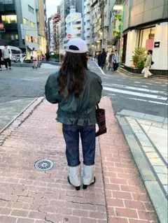 【ビンテージ】本革ジャケット・M・グリーン※着画あり