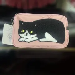 猫モチーフ ポーチ ピンク
