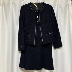 23区紺ツイードジャケット＆スカートセットアップ