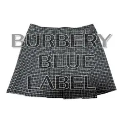 美品 BURBERRY BLUE LABEL ラップスカート チェック ウール