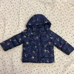 GAP KIDS 花柄ネイビーダウンコート XS