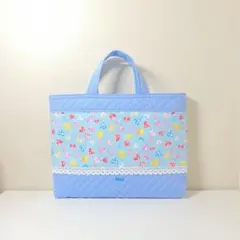 【お名前刺繍サービス】ハート柄★レッスンバッグ