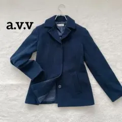【アーヴェヴェ】　ピーコート　Sサイズ　ネイビー　タイト