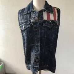 ダメージ加工ジーンズベスト