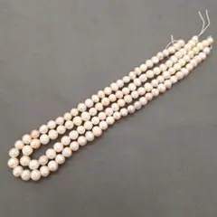 高品質　天然石　淡水パール　ピンク系　 8㎜　二連セット　114