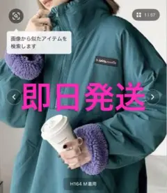 java リバーシブルハーフジップナイロンボアブルゾン
