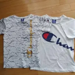 Champion 2枚セットクレイジーパターンとビッグロゴ Tシャツ 140