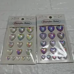 デコレーションシール　ハート　2色セット