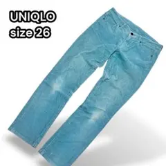 ユニクロ レディース コーデュロイスキニーパンツ【S相当】ターコイズブルー