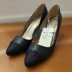 【新品未使用】anysis ベーシックパンプス　黒　レース　ポインテッドトゥ