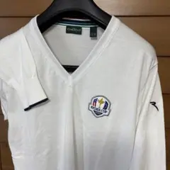 未使用サイズL/CHERVO/RYDER CUPワッペン刺繍/Vネックセーター