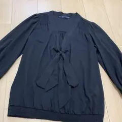 ZARA ザラ　ボウタイ♡リボン　ブラウス　黒　M