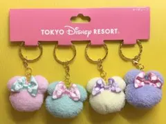 【新品・未使用】ディズニー / ミニーマウス / キーチェーン 4色セット