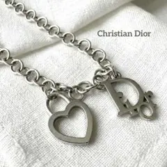 DIOR ディオール／ロゴ シルバーカラーネックレス ケース付き