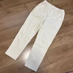 スタジオクリップ　スッキリイージーデニムテーパードパンツ　アイボリー　M