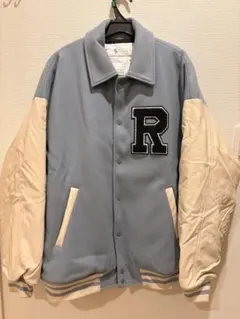 未使用級　レイジブルーMサイズRロゴ刺繍 スタジャン ライトブルー