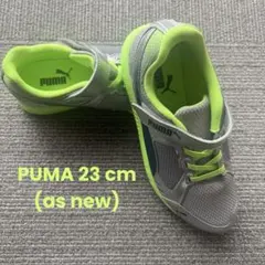 PUMA キッズスニーカー グレー/グリーン ベルクロのサムネイル