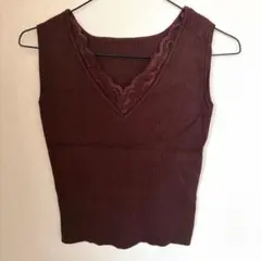 前後2Wayレースネックニットタンクトップのサムネイル