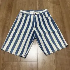 90s Wrangler ストライプ デニム ショートパンツのサムネイル